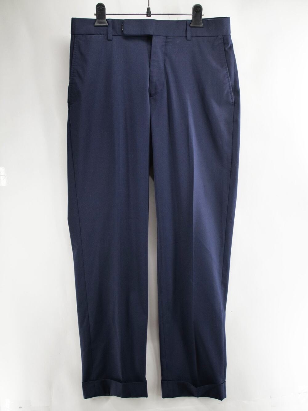 Polo Ralph Lauren Men's 32x30 Navy Blue Solid Pants Stretch Wool Blend Work